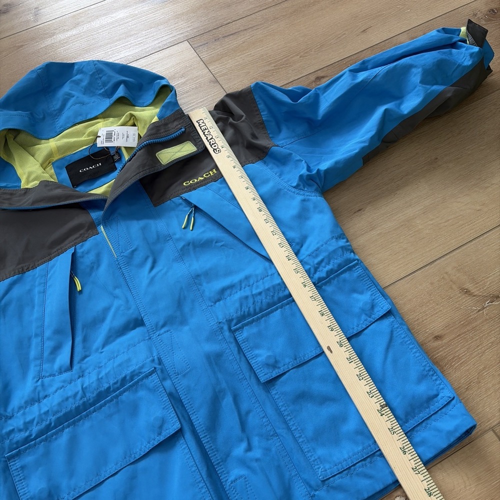 Coach Color Block Functional Men's Size Small Jacket Blue Lightweight Coat $650 - Picture 6 of 11
